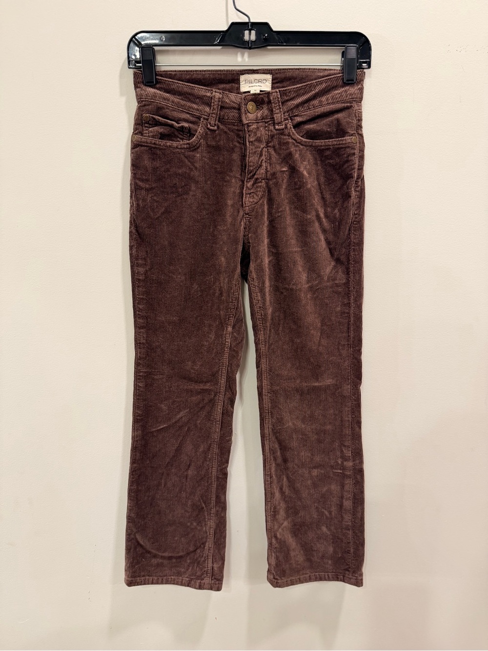 Pilcro Straight-Leg Corduroy Pants in Chocolate Brown